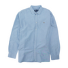 Blue Solid Long Sleeve Button Down