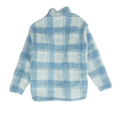 Blue Check 1/4 Zip Pullover