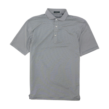 Blue Striped Short Sleeve Polo