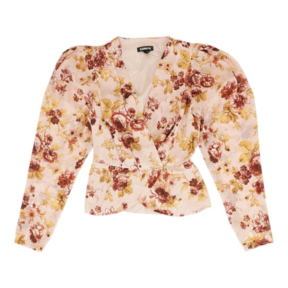 Pink Floral Long Sleeve Blouse