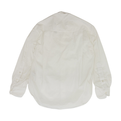 White Solid Long Sleeve Button Down