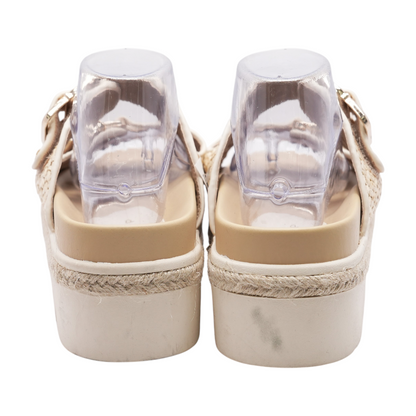 Cream Wedged Sandals