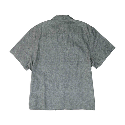 Gray Solid Short Sleeve Button Down