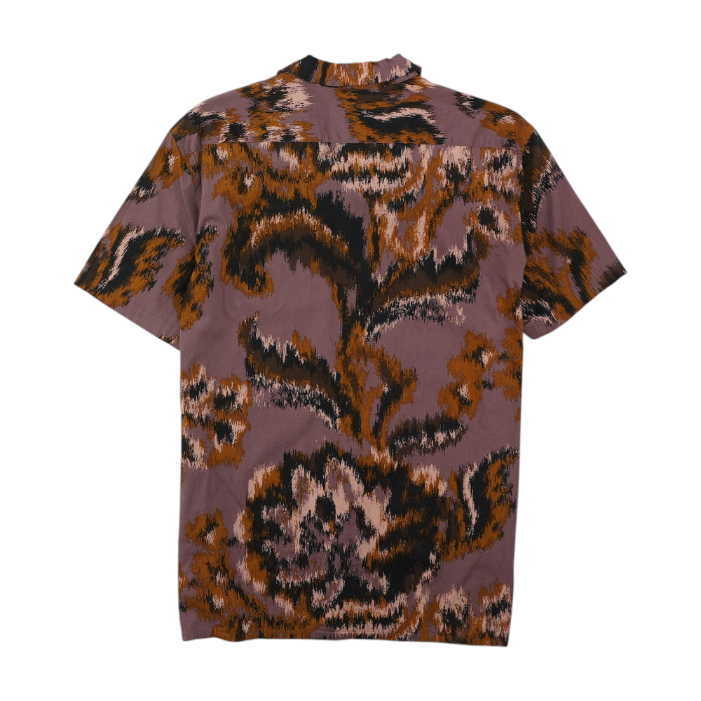 Purple Abstract Short Sleeve Button Down