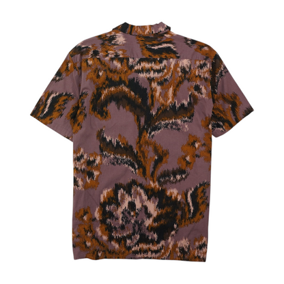 Purple Abstract Short Sleeve Button Down
