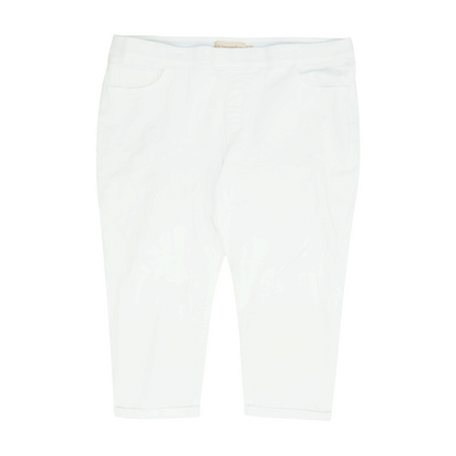 White Solid 5-Pocket Capris