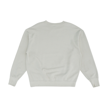 Vintage White Solid Sweatshirt Pullover