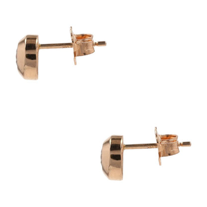 3/8 Ct 14K Rose Gold Bezel Set Round Diamond Stud Earrings