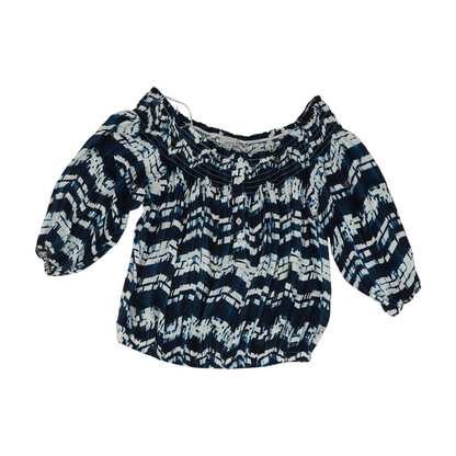 Navy Abstract Blouse