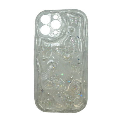 3D Cute Butterfly Pearl Phone Case For iPhone 13 Pro Max