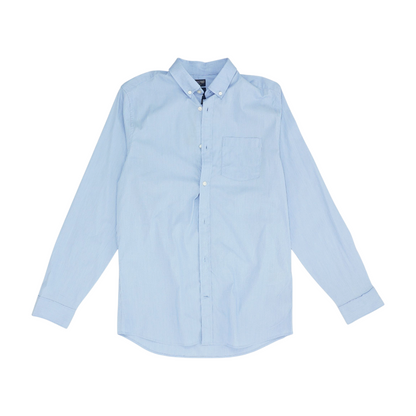 Blue Tall Solid Long Sleeve Button Down