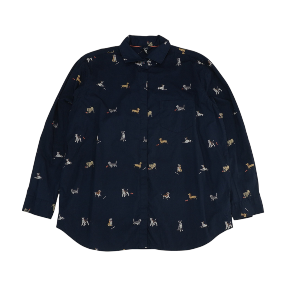 Jules Navy Print Button Down – Image 1