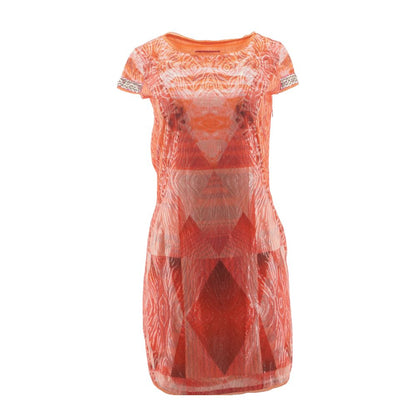 Neon Orange Graphic Mini Dress