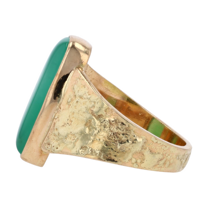 14K Yellow Gold Chrysoprase Fashion Ring