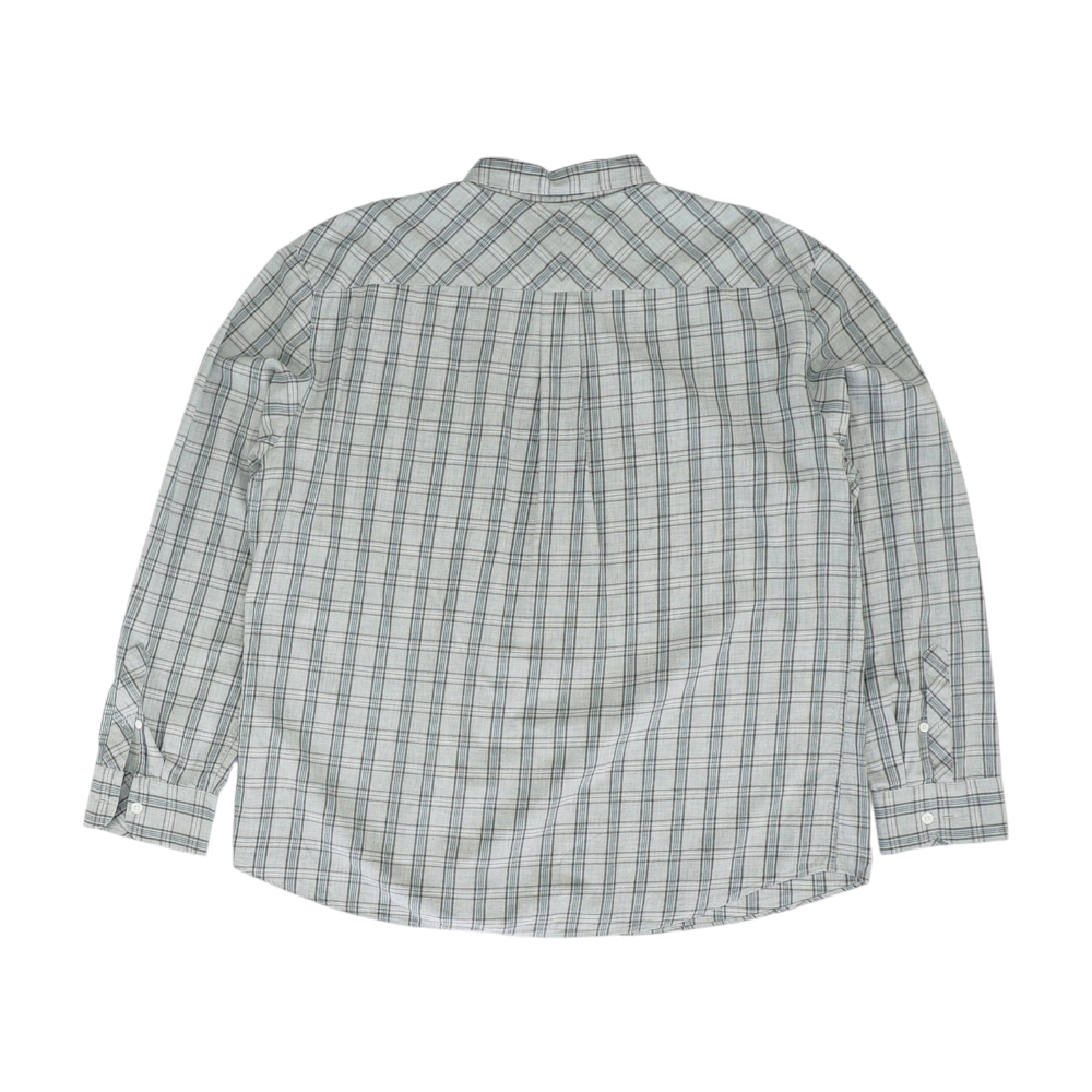 Gray Plaid Long Sleeve Button Down