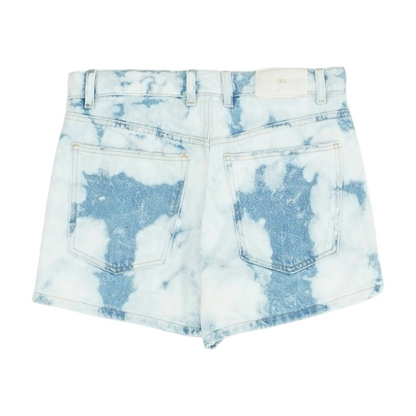 Blue Tie-Dye Denim Shorts