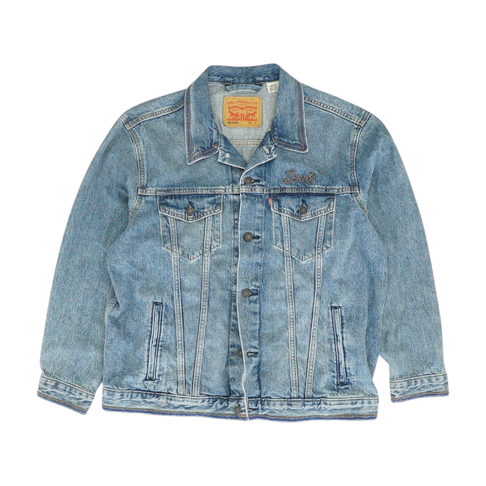 Blue Solid Denim Jacket