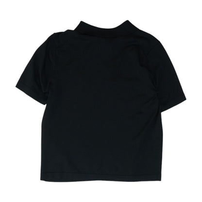 Black Solid Short Sleeve Polo