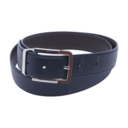 Dual Tone Belt Buckle Reversible Leather Belt