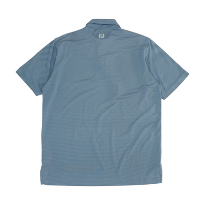 Blue Striped Short Sleeve Polo