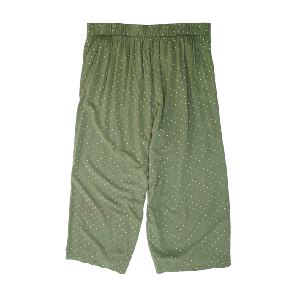 Green Plus Size Polka Dot Wide Leg Pants