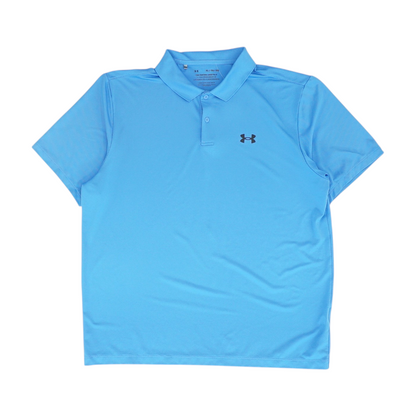 Blue Solid Short Sleeve Polo