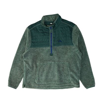 Green Solid 1/4 Zip Pullover