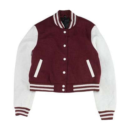 Burgundy Color Block Jacket