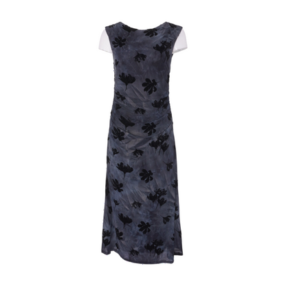 Black Tie-Dye Midi Dress
