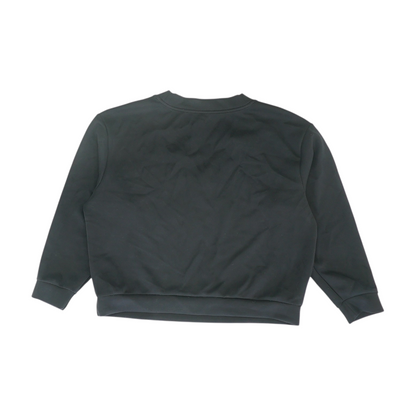 Black Solid Sweatshirt Pullover