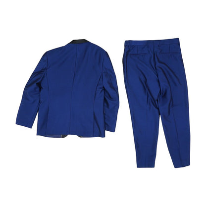 Blue Solid 2pc Suit