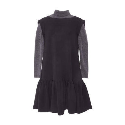 Black Color Block Midi Dress