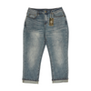 Blue Solid Denim Capris