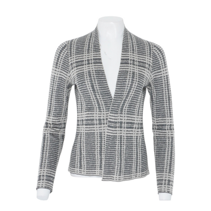 Gray Print Cardigan Sweater