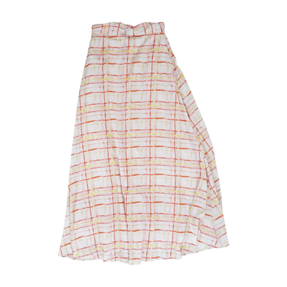 Pink Check Maxi Skirt