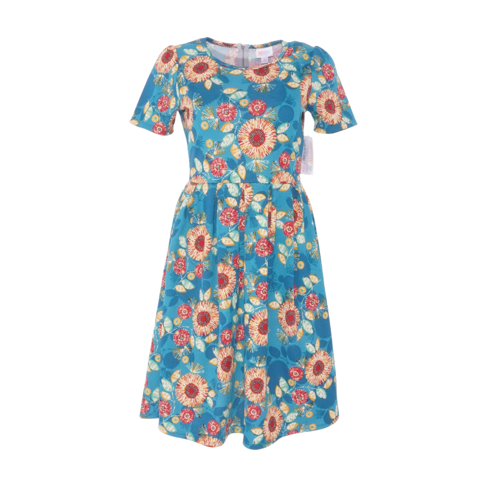 Blue Floral Midi Dress