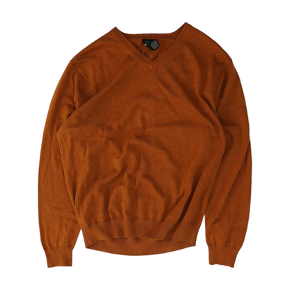 Orange Solid Pullover Sweater