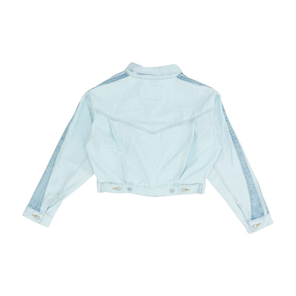 Blue Solid Denim Jacket