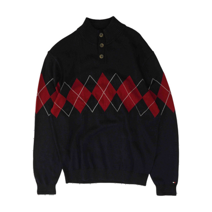 Navy Color Block Pullover Sweater