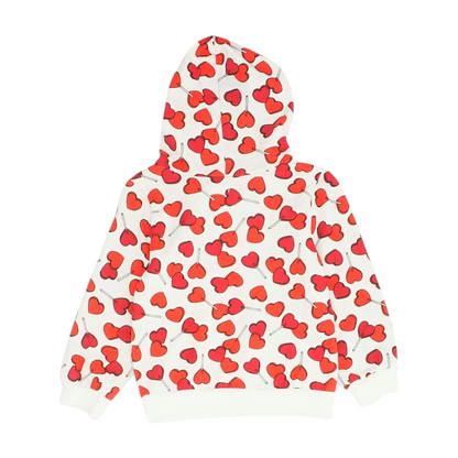 White Hearts Hoodie Pullover