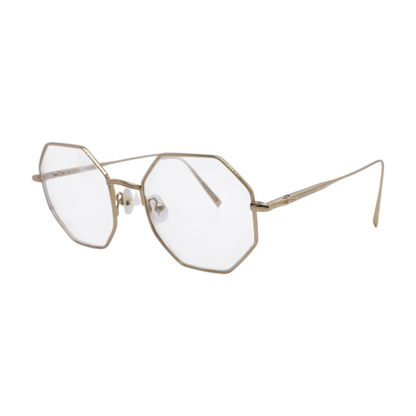 Gold LO2113 Geometric Prescription Eyewear