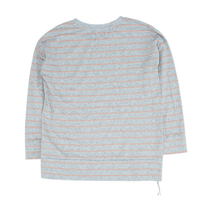 Gray Striped Crewneck Sweater