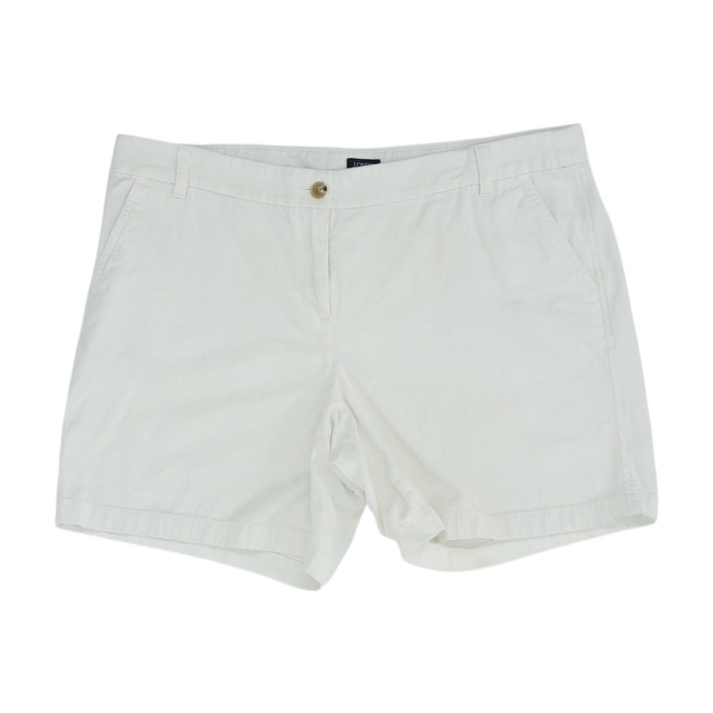 White Solid Chino Shorts