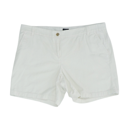 White Solid Chino Shorts