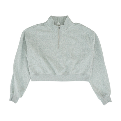 Gray Solid 1/4 Zip Pullover
