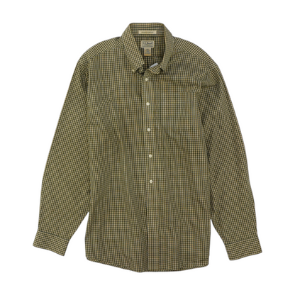 Green Plaid Long Sleeve Button Down