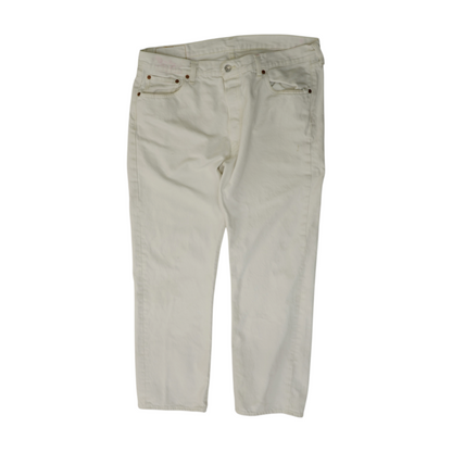 501 White Straight Jeans