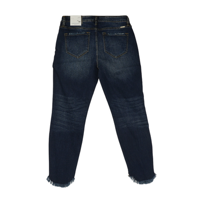 Blue Solid High Rise Skinny Leg Jeans