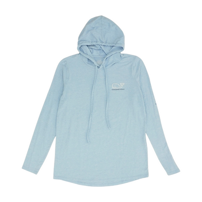Blue Solid Hoodie Pullover