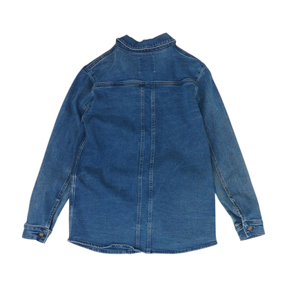 Blue Solid Denim Jacket